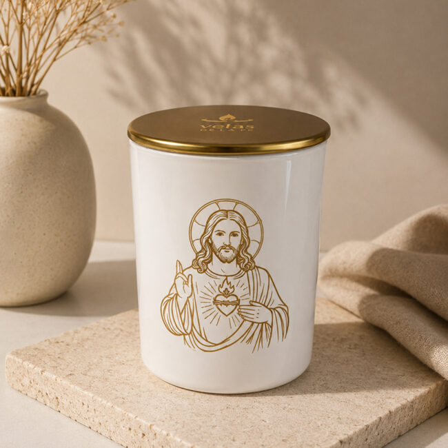 Vela Devocional Sagrado Corazón de Jesus - Velas de la Fe
